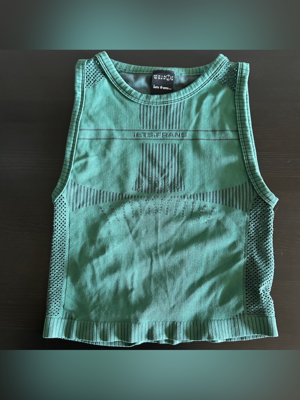 iets frans… Seamless Crop Tank Top -- green (Size Large)
